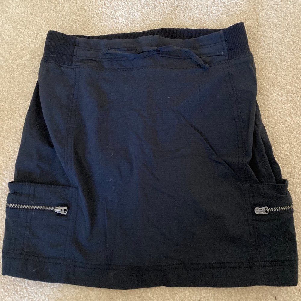 Athleta Black Skort Zipper Pockets Drawstring